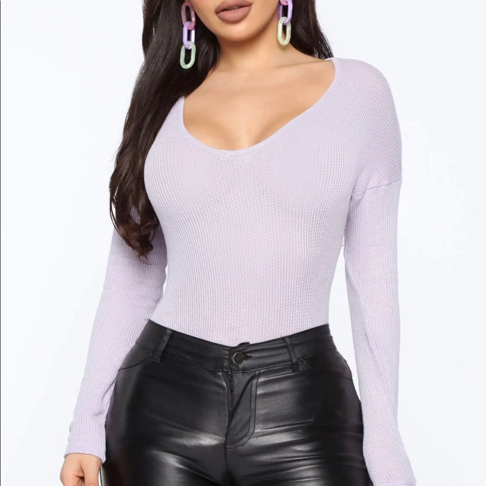 Lilac Thermal Long Sleeve Sweater